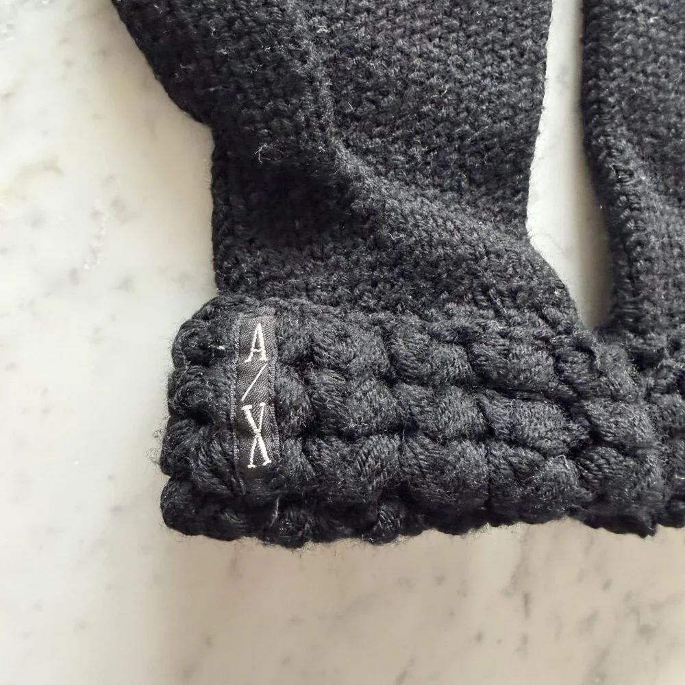 Armani Exchange Wool Gloves Black for Women
